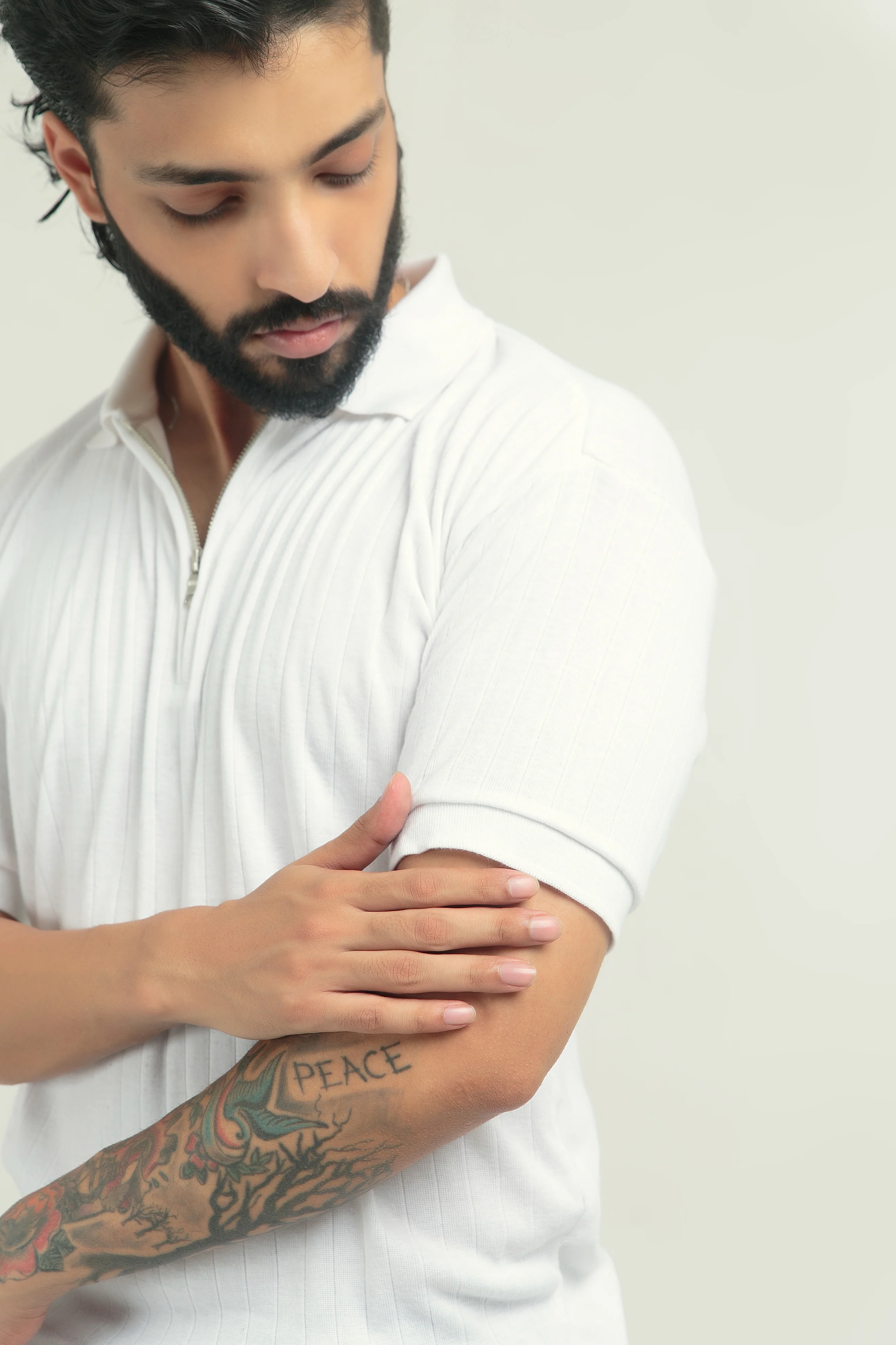 DROP NEEDLE ZIP POLO | WHITE - Image 3