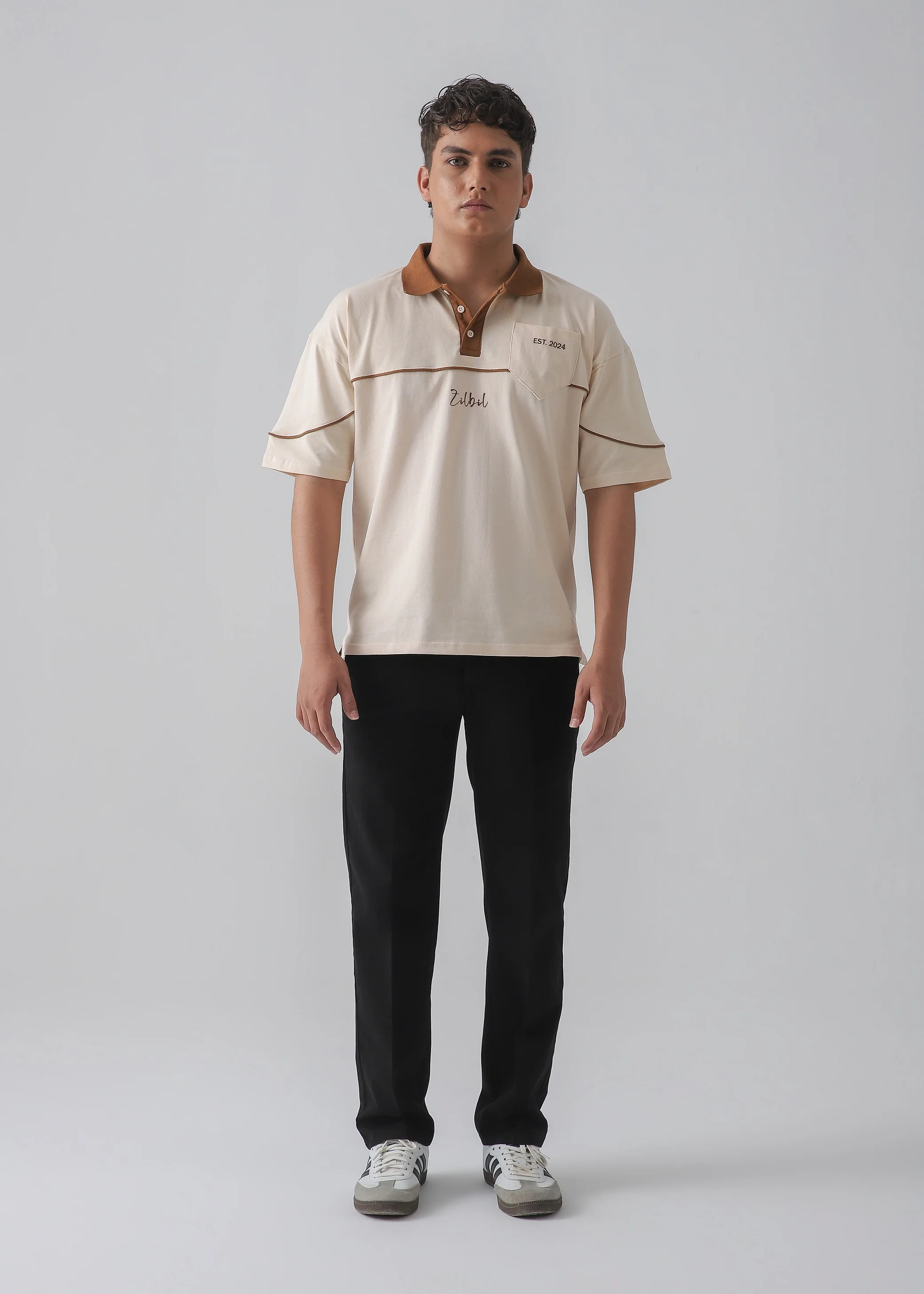 DROP SHOULDER POLO | BEIGE - Image 5