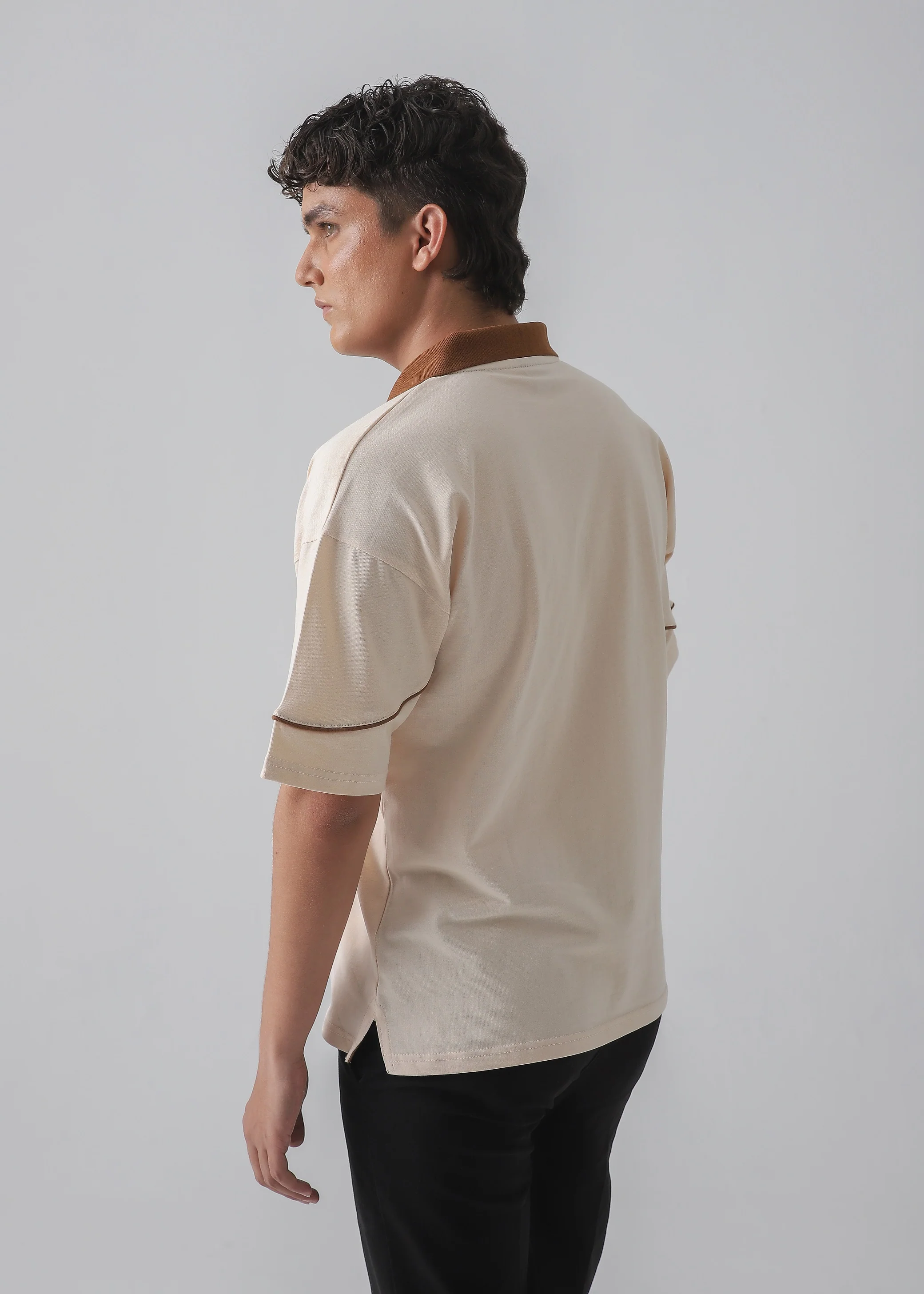 DROP SHOULDER POLO | BEIGE - Image 6