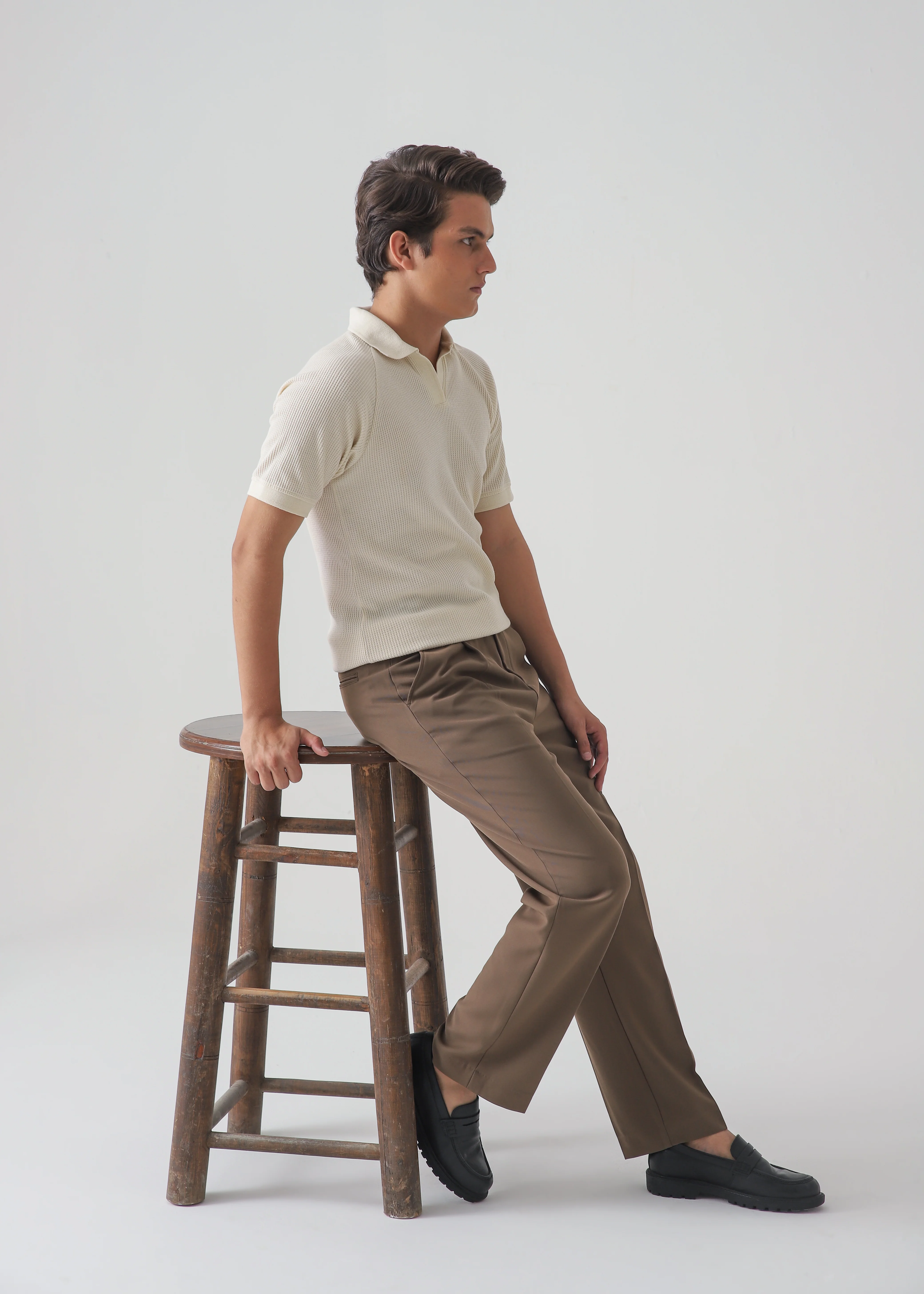 TEXTURED POLO | BEIGE - Image 5