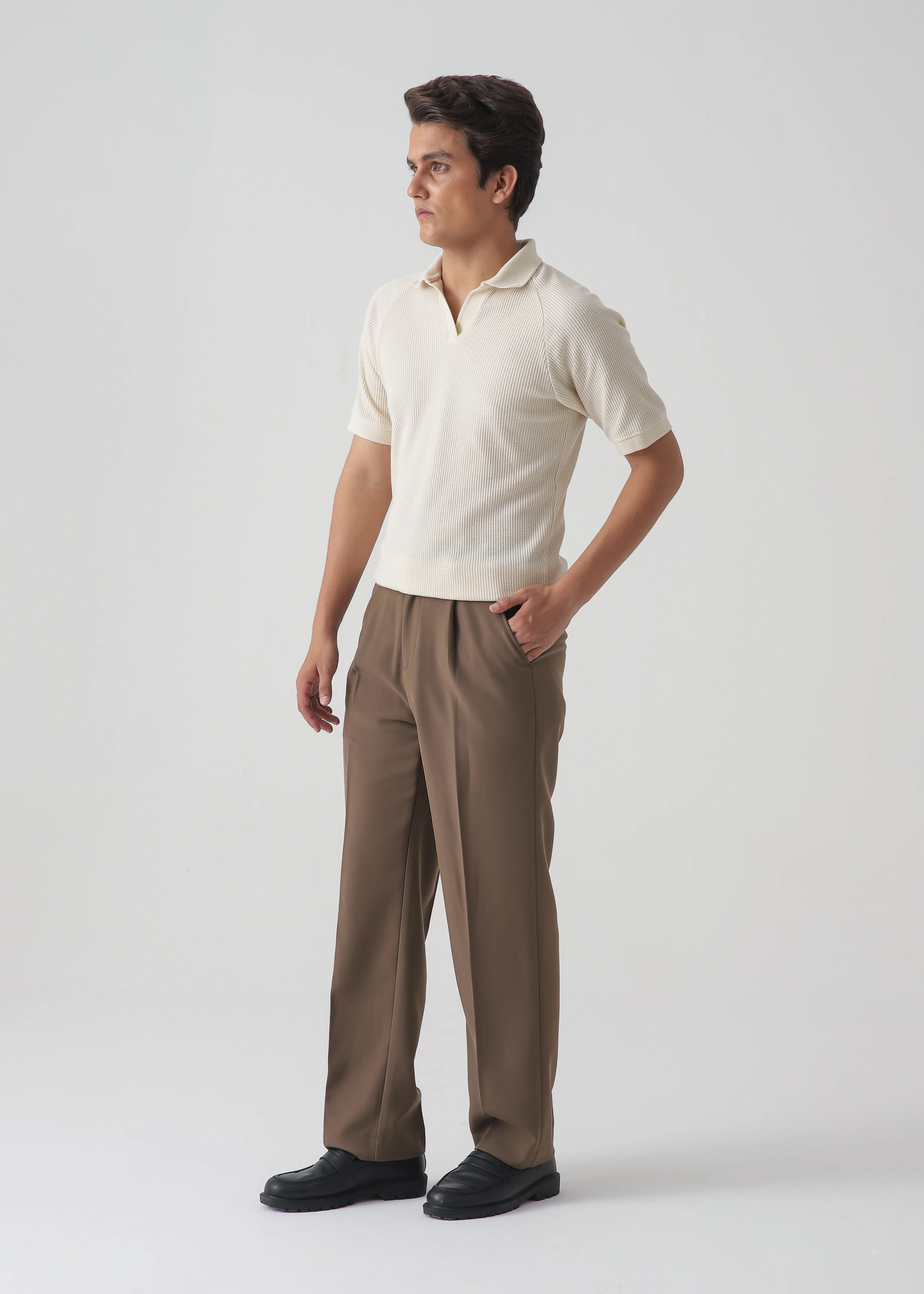 TEXTURED POLO | BEIGE - Image 6