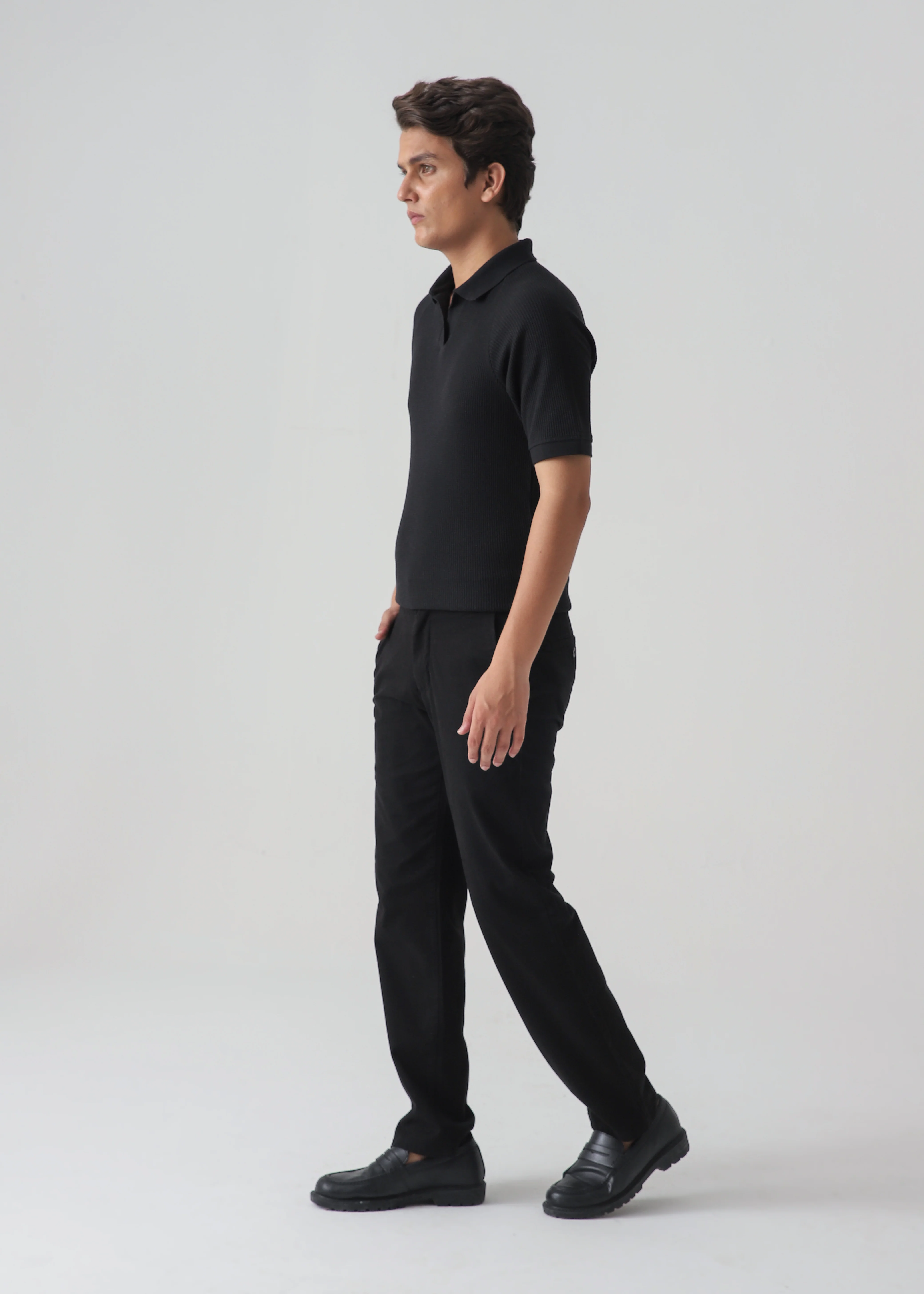 TEXTURED POLO | BLACK - Image 6