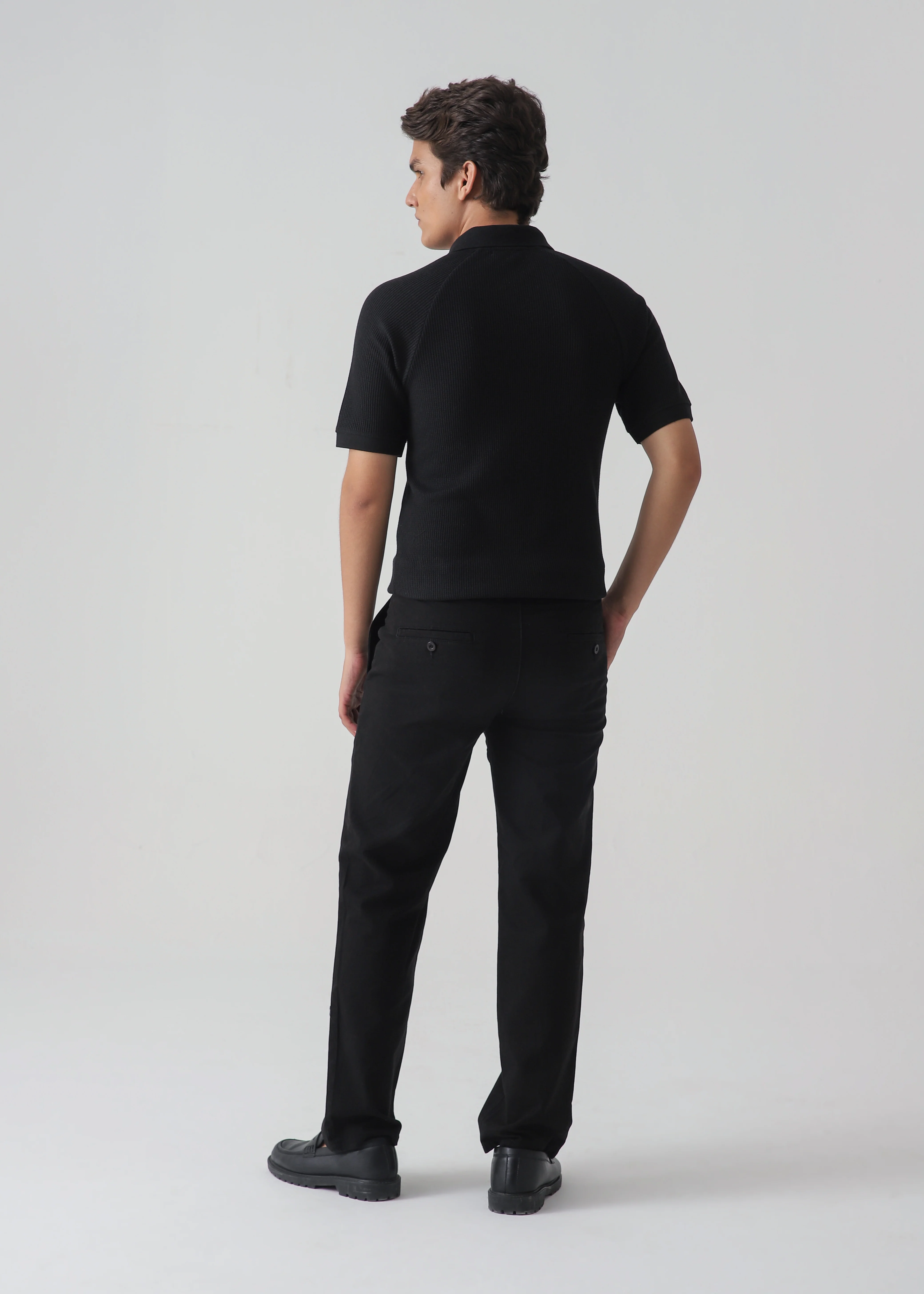TEXTURED POLO | BLACK - Image 7