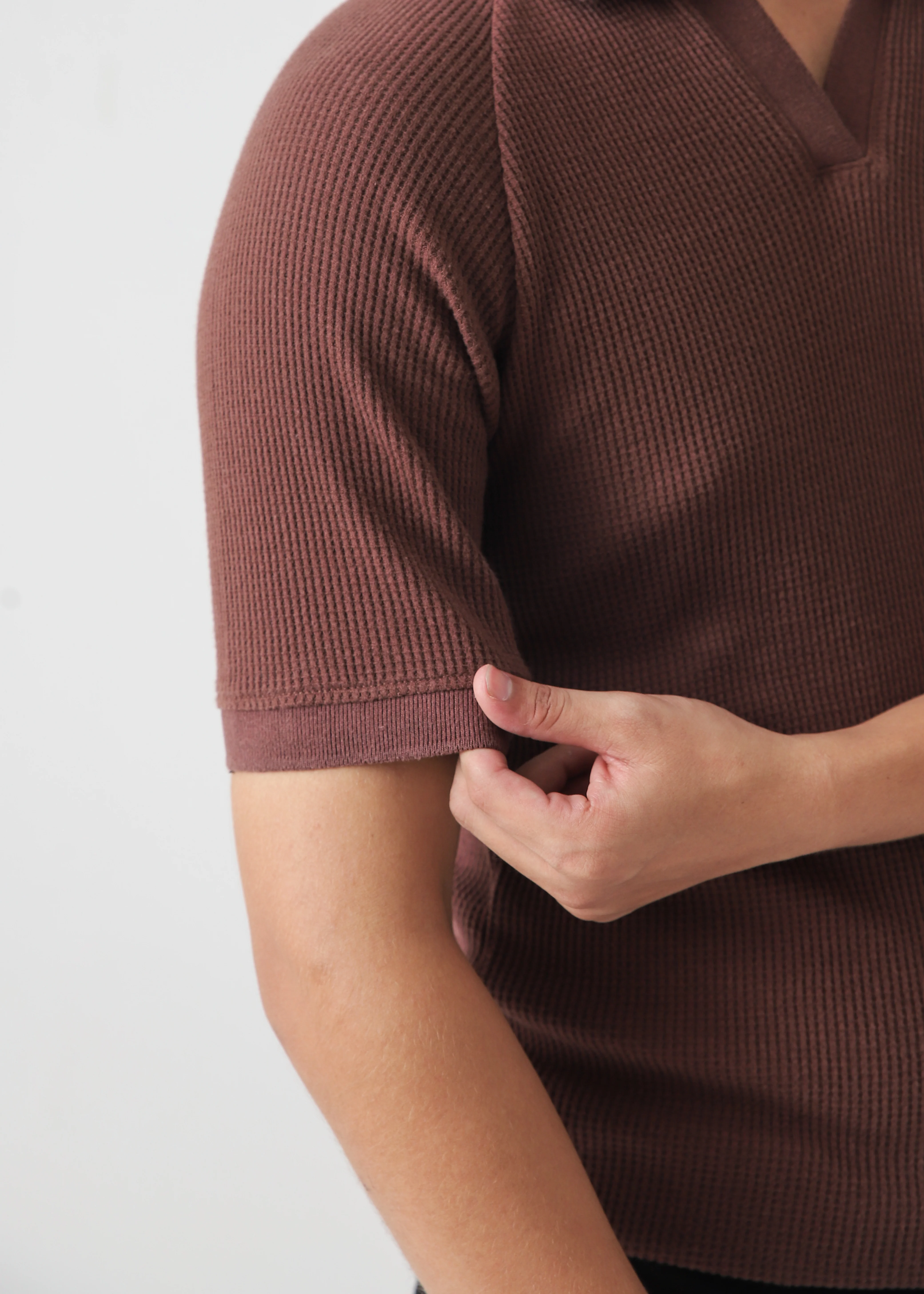 TEXTURED POLO | BROWN - Image 4